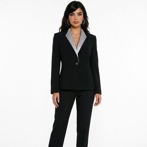 103. Kasper WoMen's Black Blazer with Silver Lapel